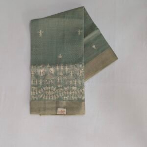 semi kosa silk saree – warli tribal art with elegant border